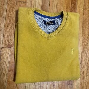 Polo by Ralph Lauren Men's Mustard V-Neck Sweater